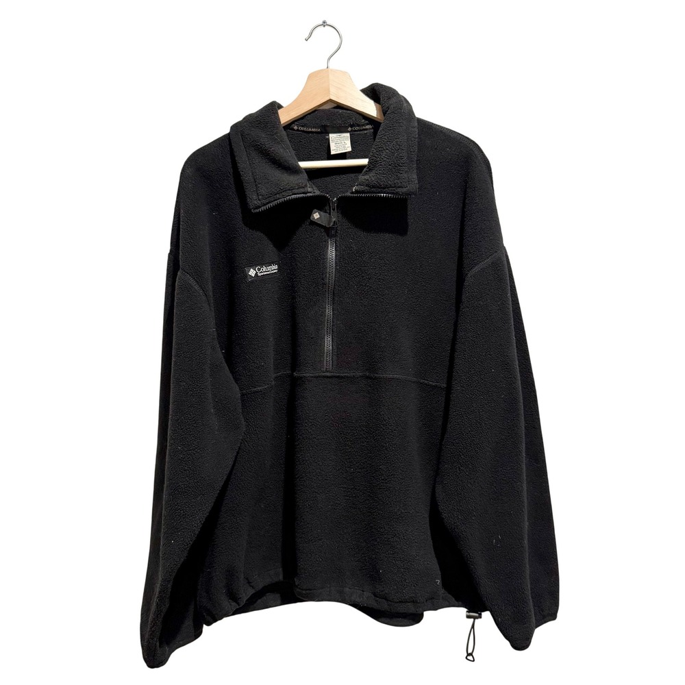 Vintage 99' Columbia Mens Black 1/2 Zip‎ Fleece Pullover Size Large